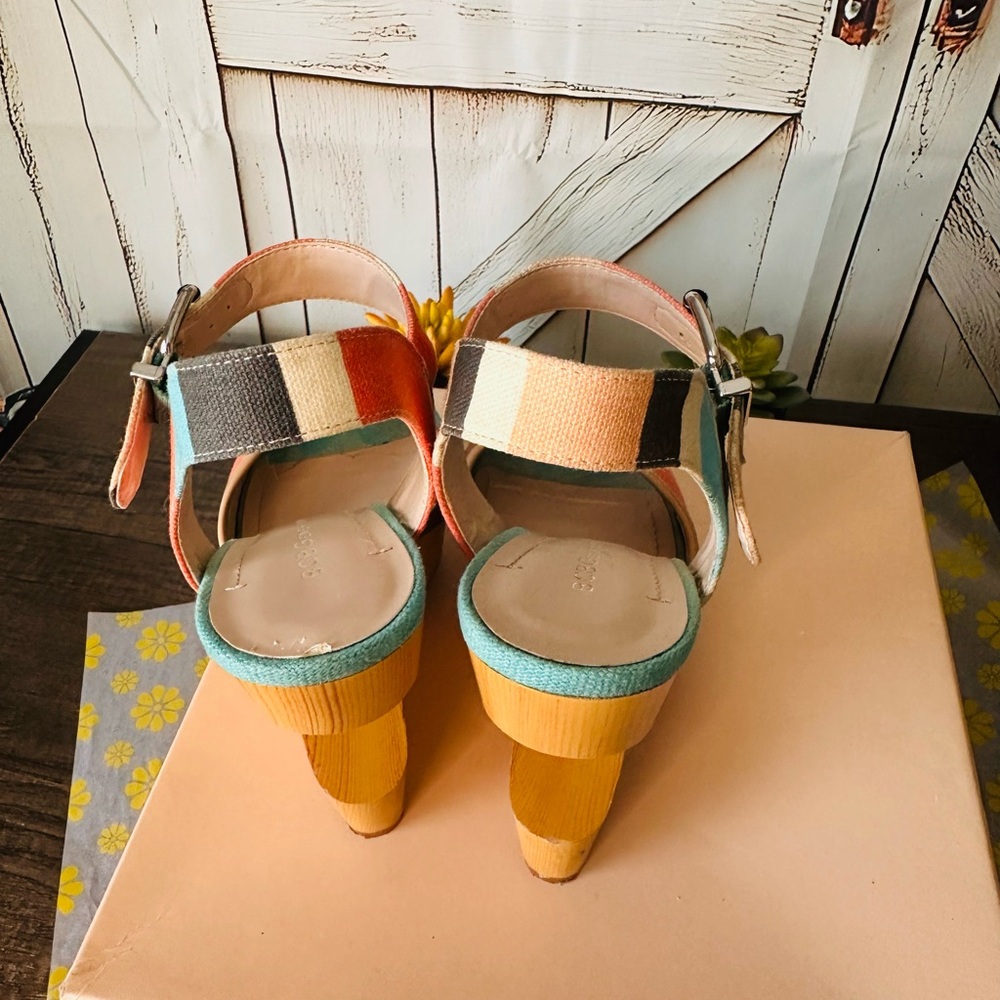 Bcbgeneration Blue And Orange Platform Sandals - image 3